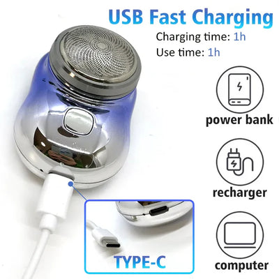 Mini Portable USB Rechargeable Electric Shaver(Buy 1 get 1 free)